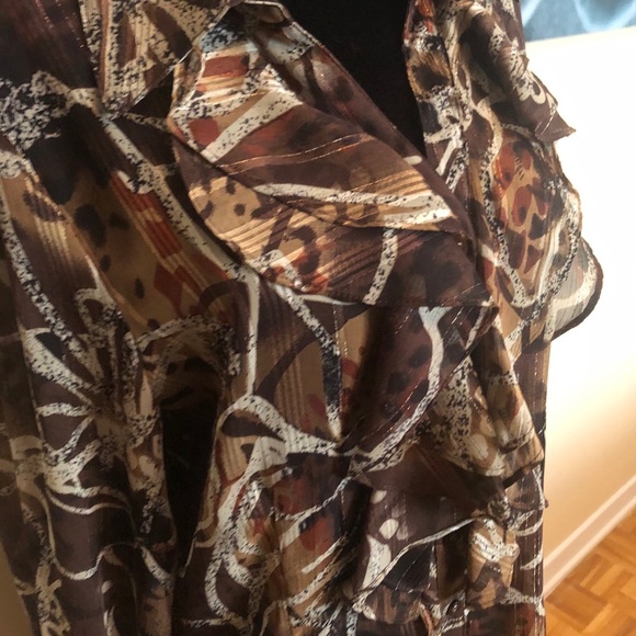 VINTAGE ruffled blouse size large - Picture 5 of 10